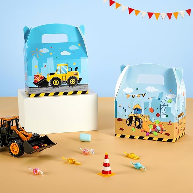 WERNNSAI 12 Pack Construction Party Boxes - Construction Birthday