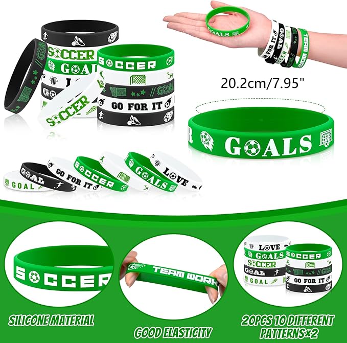 110 Pcs Soccer Party Favors Drawstring Bags with Keychains Silicone