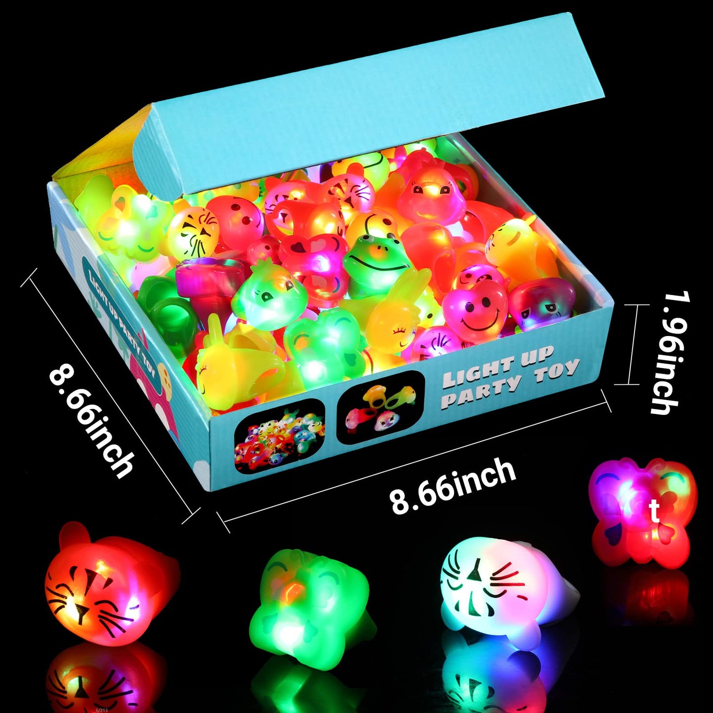 Mikulala 36 Pack Light Up Rings Glow in The Dark Party Supplies, Light