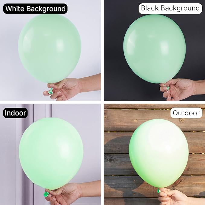 PartyWoo Mint Green Balloons 100 pcs Different Sizes Pack of 36 18 12