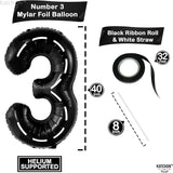 KatchOn Giant Number 3 Balloon - 40 Inch | Number 3 Race Car Balloon