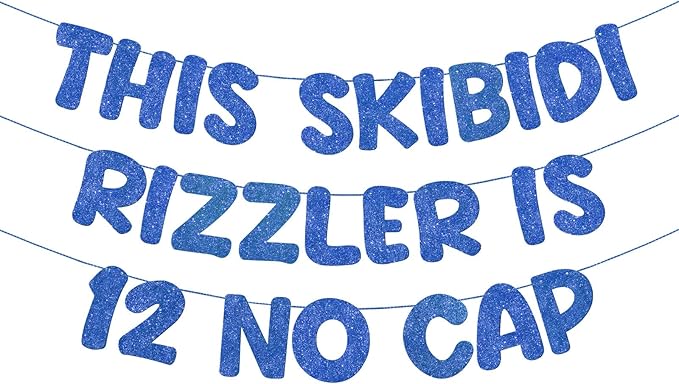 Fulmoon Pre Strung This Skibidi Rizzler Is 12 No Cap Glitter Banner 12