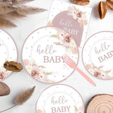 120PCS Boho Baby Shower Party Plates and Napkins Cups Hello Baby