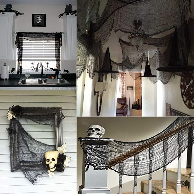 Halloween Black Creepy Cloth 276 x 87 inch Spooky Halloween