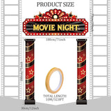 3 Pcs Movie Night Porch Sign Banner Movie Theme Party Decorations