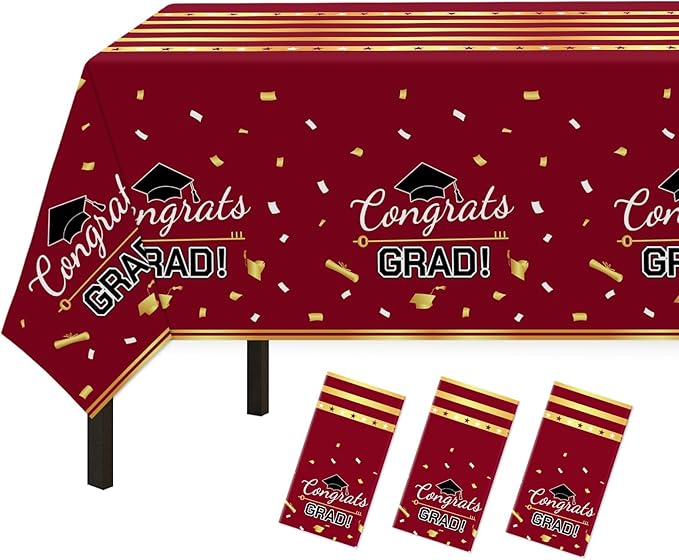 Childom 3 Pack Graduation Tablecloth,Graduation Decorations Class of #