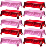 10 Pcs Valentine's Day Foil Table Cloth Disposable Rectangle