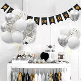62pcs Party Decorations Balloons Kit - 12 Inches Silver White
