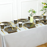 175 PCS Black and Gold Party Supplies,Gold Dot on Black Paper Plates