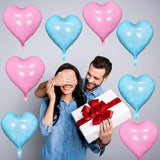 Pink Blue Heart Balloons, 18 Inch Pastel Blue Pink Foil Heart