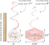 Big Dot of Happiness Pink Rose Gold Birthday Happy Birthday Party