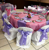 SINSSOWL Pack of 50 Satin Lavender Chair Sashes 7x108 Inches for
