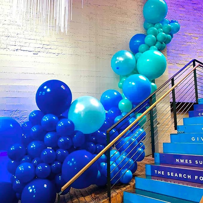 PartyWoo Royal Blue Balloons 100 pcs Different Sizes of 18 12 10 5