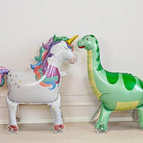Self Standing Unicorn Animal Foil Balloons Walking With Wheels for