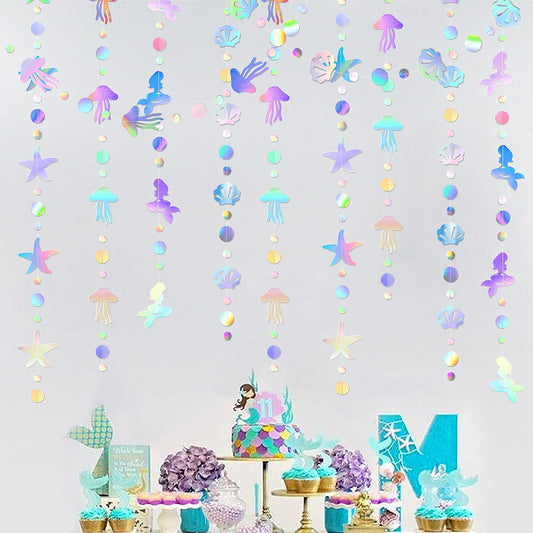 Iridescent Mermaid Birthday Party-Decorations Garland - 40FT Euphoria