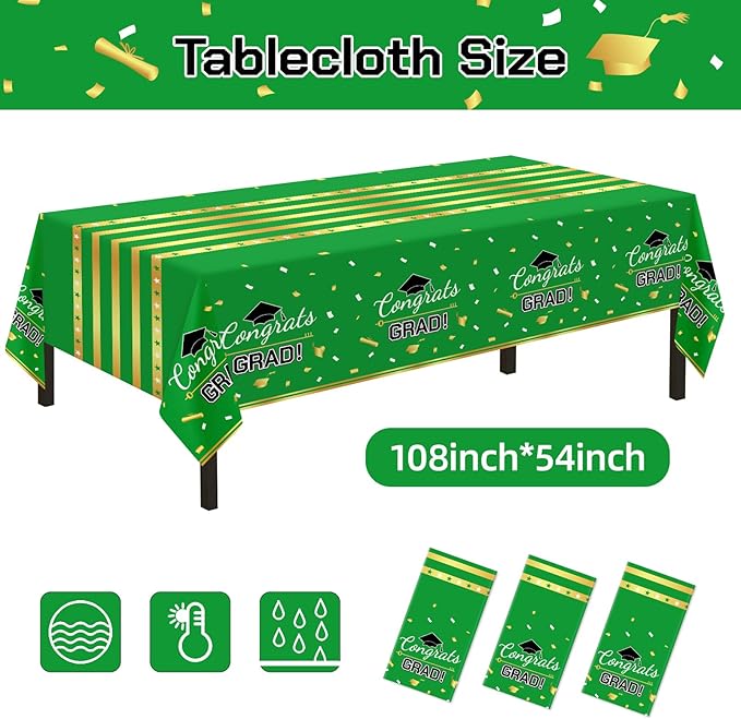Childom 3 Pack Graduation Tablecloth,Graduation Decorations Class of #