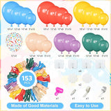 Amandir 153pcs Colorful Rainbow Balloons Arch Kit Assorted Colors