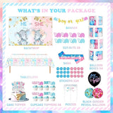 172 PCs Elephant Gender Reveal Decorations Hombae Boy or Girl Gender