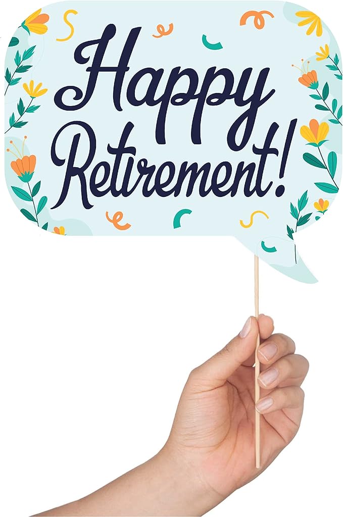 Retirement Photo Booth Props 41 pc Photobooth Kit with 8 x 10 Inch