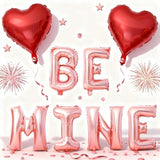 Valentines Day Balloons Decoration Rose Be Mine and Red Heart Letter