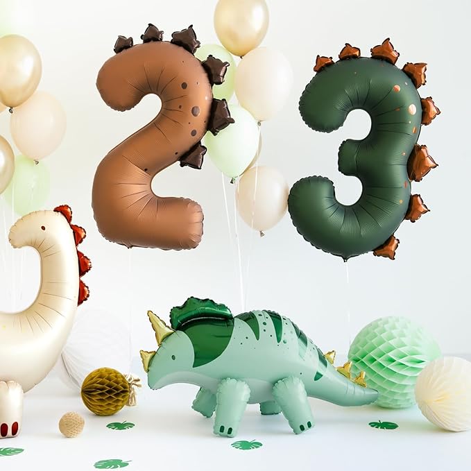 Dinosaur Number 3 Balloon PartyDeco 36 Inch Three Rex Balloons 3