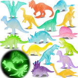 16PCS Glow in Dark Mini Dinosaur Figures for Kids Birthday Party