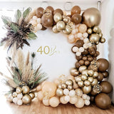 60pcs Brown and Gold Balloons for Neutral Bridal Shower, Birthday,