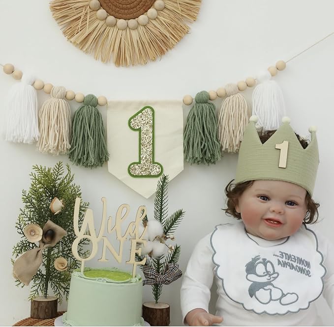 Wild One High Chair Banner For 1st Birthday Party Boy