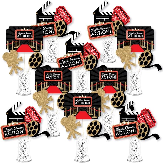 Big Dot of Happiness Red Carpet Movie Night Premium Table