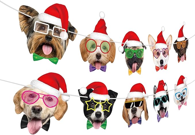 Dog Christmas Garland Dog Birthday Banner Puppy Themed Party