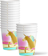 Gold Rainbow Unicorn Pegasus Birthday Party Supplies Set Plates