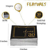 Cheers to Years Cocktail Napkins - 50 PK - 3-Ply Birthday Napkins 5x5