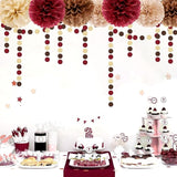 Boho Baby Shower Burgundy Brown Champagne Party Decorations 28pcs