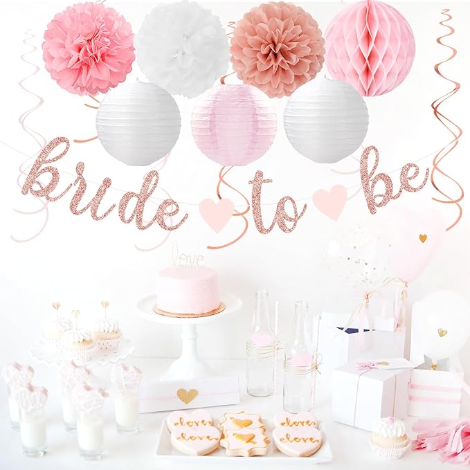 Light Pink Rose Gold Bachelorette Party Decorations 21pcs Baby