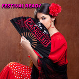 FairySandy 6 Pcs Large Hand Fan Rave Iconic Shade Bye Folding Bamboo