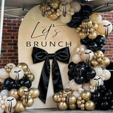 Black and Gold Balloon Arch Kit Black White Sand Beige Cream