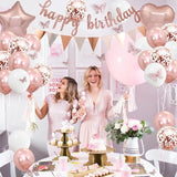 Rose Gold Birthday Decorations Rose Gold Happy Bday Banner Balloons