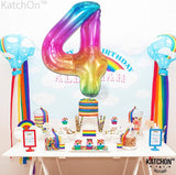 KatchOn, Giant Rainbow 4 Balloon Number - 40 Inch | Number 4 Balloons