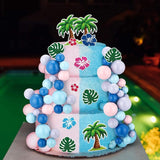 Leinuosen 72 Pcs Cartoon Cake Topper Hawaiian Birthday Cake