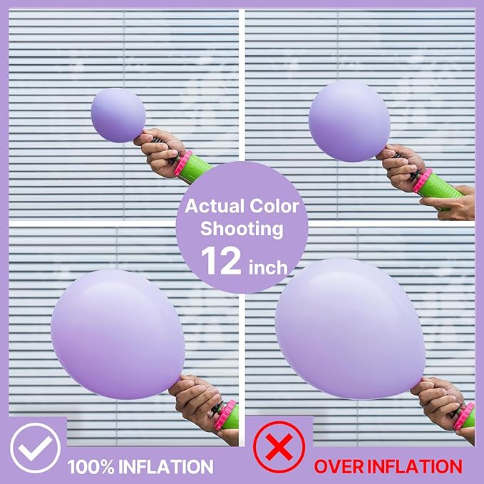 PartyWoo Lavender Balloons 140pcs Different Sizes Pack of 18 12 10 5