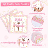 Qyeahkj 100 Pcs Ballerina Birthday Party Decorations for Ballet Plates