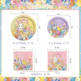 Happy Easter Supplies Kit for 16 Guests Easter Bunny Decorations