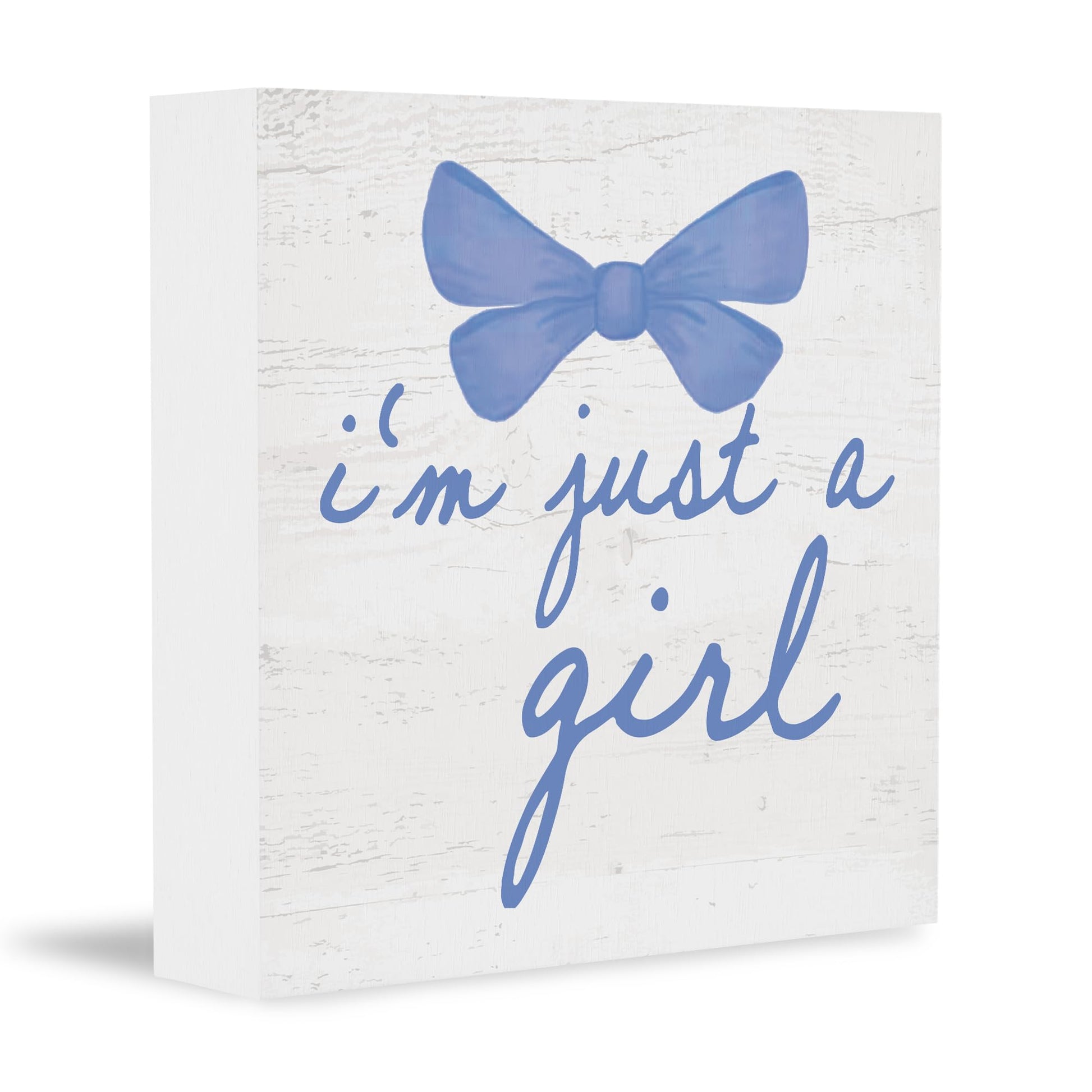 CUANFDDSF Trendy Blue Bow Coquette Room Decor Wooden Box Sign,