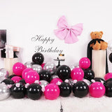 Black and Hot Pink Balloons, 60pcs 12Inch Black and Hot Pink
