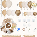 Amandir 153pcs White Sand Balloon Garland Arch Kit, Different Sizes
