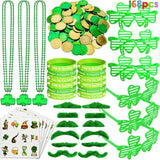 168Pcs St Patrick's Day Party Favor Set Include Green Beads Shamrock
