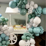 Sage Green and White Balloons, 12 Inch Dusty Olive Green Blue Ivory