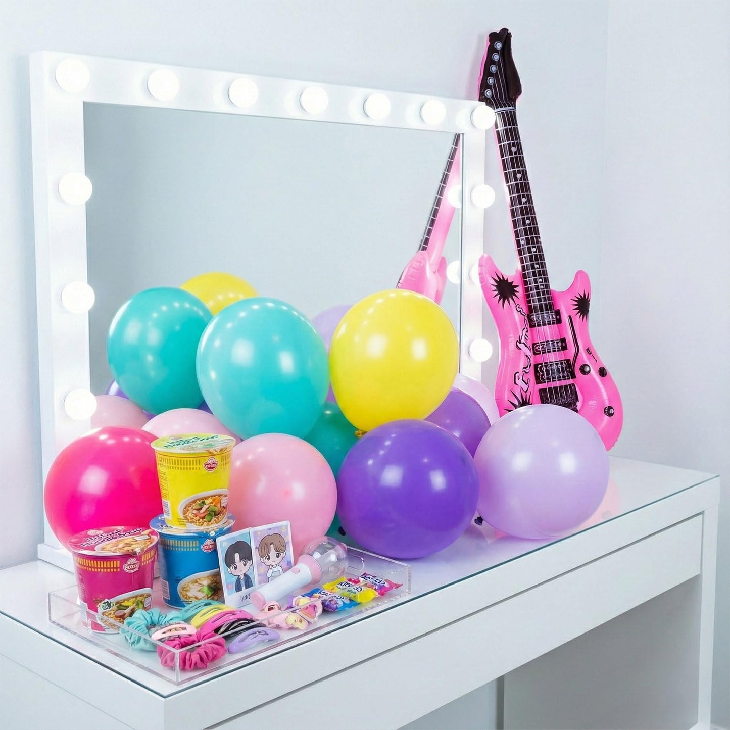 K-Pop Music themed Birthday Decorations & with Pink Purple Teal Yellow