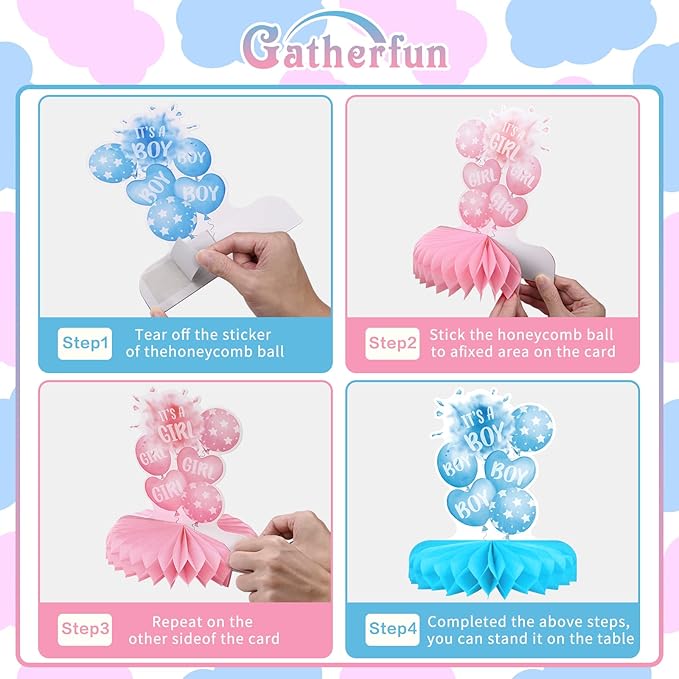 Gender Reveal Decoration Set Includes Baby Reveal Table Decorations
