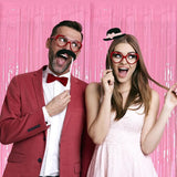 5 Pack Foil Curtain Pink Backdrop Streamers Metallic Tinsel Fringe
